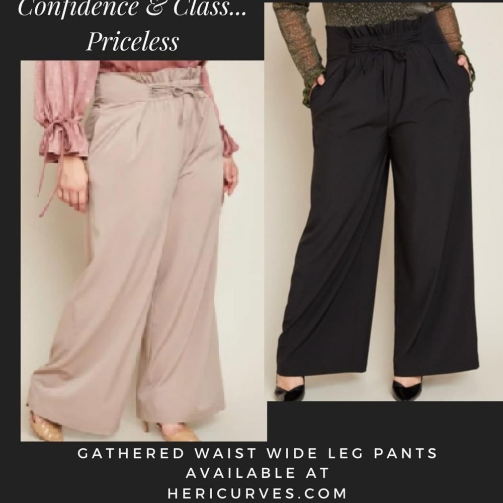 Plus Size High Waist Wideleg Pants